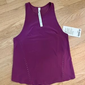 Lululemon vivid plum light weight stretch run tank size 2.
